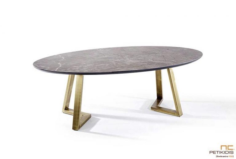 Τραπέζι Οβάλ με Κεραμική Επιφάνεια