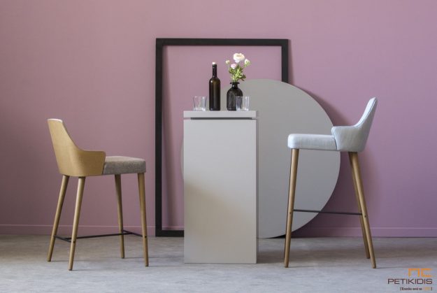 Κλασική Τραπεζαρία skabo stools lilla st16 st17 me anapautikh plath masif xylino skeleto yfasma gkri anoixto alekiasto adiavroxo