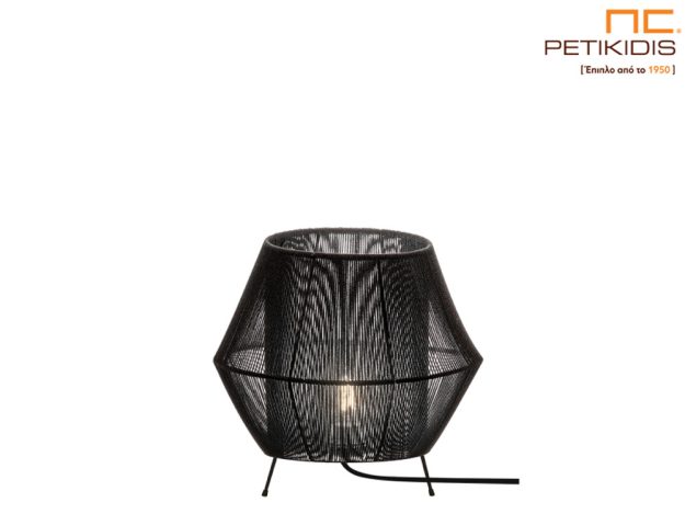 Κλασική Τραπεζαρία epitrapezia lampa kai portatif me fusiko kordoni mauro kai idiaitero sxediasmo minimal moderno