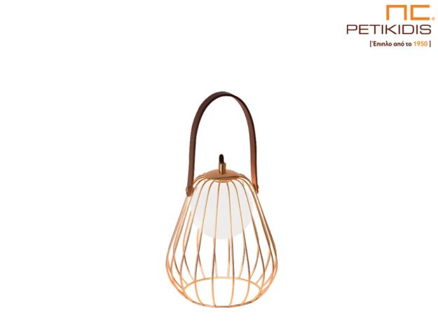 Κλασική Τραπεζαρία epitrapezia lampa portatif me metalliko xryso skeleto dermatino xerouli monterno kai minimal