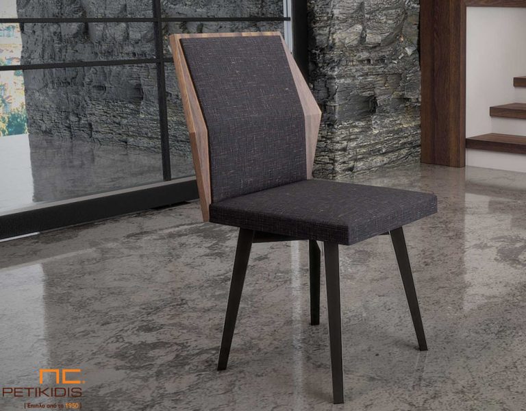 Καρέκλα Νο240 από ξύλο ευκάλυπτου και ύφασμα αλέκιαστο αδιάβροχο. Η εξωτερική πλευρά της πλάτης της καρέκλας έχει εμφανές το ξύλο και ιδιαίτερο μοντέρνο σχεδιασμό που δίνει μια ξεχωριστή εικόνα σε όλη την καρέκλα. Διατίθεται και σε ξύλο δρυς και με μεγάλη ποικιλία υφασμάτων. Λεπτομέρεια.