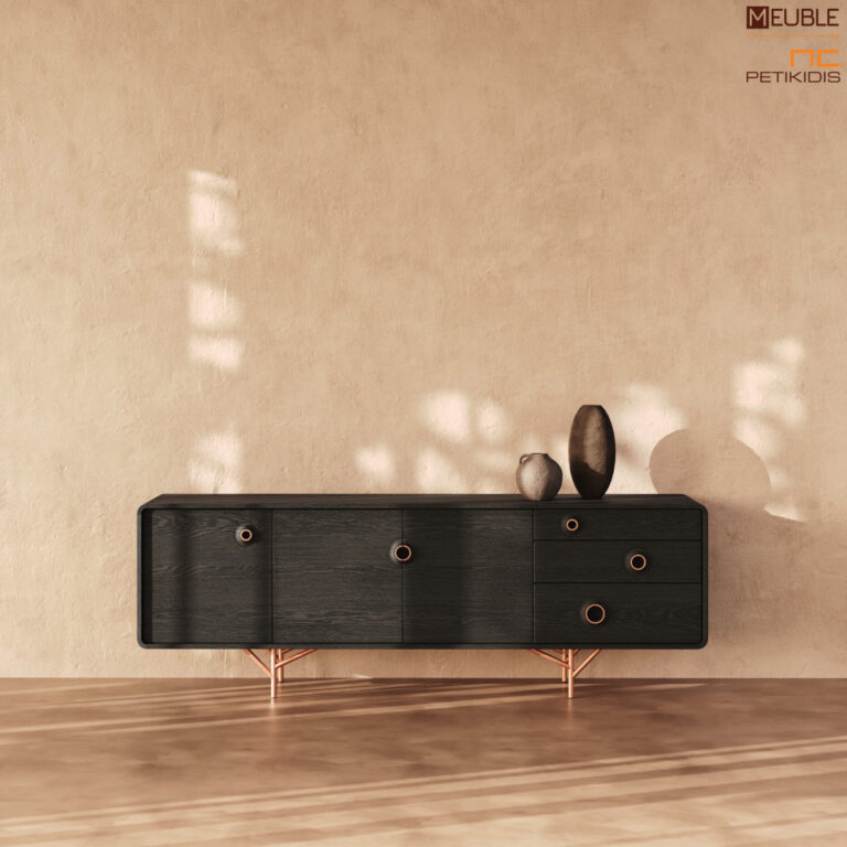 Μπουφές TARA, σχεδιασμένος από τον Dalibor Marek με minimal και μοντέρνα αισθητική. Είναι κατάλληλο έπιπλο για επαγγελματική και οικιακή χρήση. Μπορείτε να επιλέξετε τα φινιρίσματα (χρώμα ξύλου και μετάλλου) που ταιριάζουν περισσότερο στην αισθητική και στην διάθεσή σας.