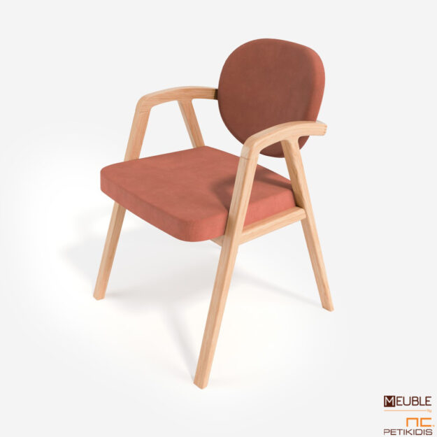 Κλασική Τραπεζαρία Kαρέκλα Kappa κατασκευασμένη από μασίφ ξύλο δρυ και το ύφασμά της είναι αδιάβροχο - αλέκιαστο. Σχεδιάστηκε από τον πολυβραβευμένο βιομηχανικό σχεδιαστή Θανάση Μπάμπαλη. Είναι διαθέσιμη σε μια ευρεία γκάμα από φινιρίσματα και ταπετσαρίες.