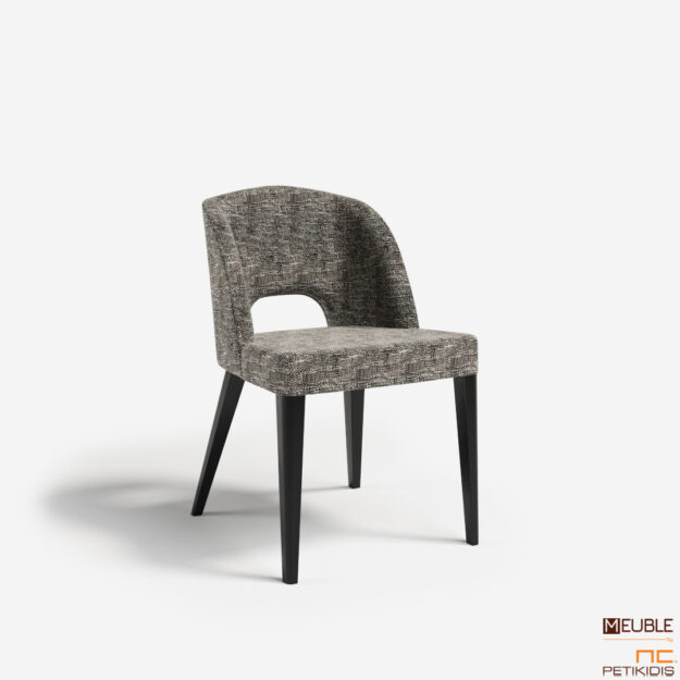 Κλασική Τραπεζαρία Η καρέκλα Marien up είναι κατασκευασμένη από μασίφ ξύλο σε πολλές αποχρώσεις. Το ύφασμά της είναι σε γκρι χρώμα αδιάβροχο και αλέκιαστο και διατίθεται σε μεγάλη ποικιλία χρωμάτων και υφών. Μοντέρνο και Minimal style.