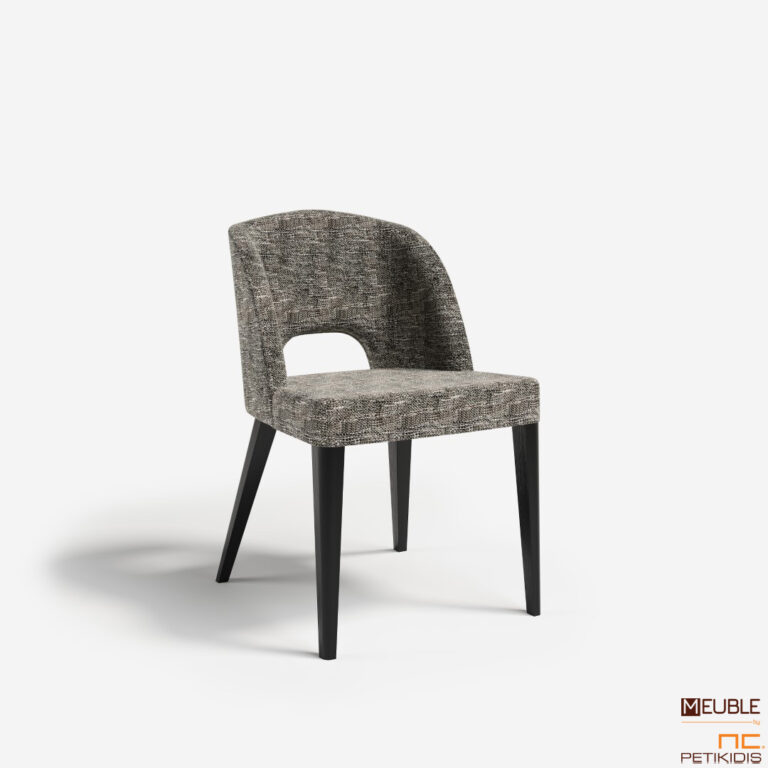 Η καρέκλα Marien up είναι κατασκευασμένη από μασίφ ξύλο σε πολλές αποχρώσεις. Το ύφασμά της είναι σε γκρι χρώμα αδιάβροχο και αλέκιαστο και διατίθεται σε μεγάλη ποικιλία χρωμάτων και υφών. Μοντέρνο και Minimal style.