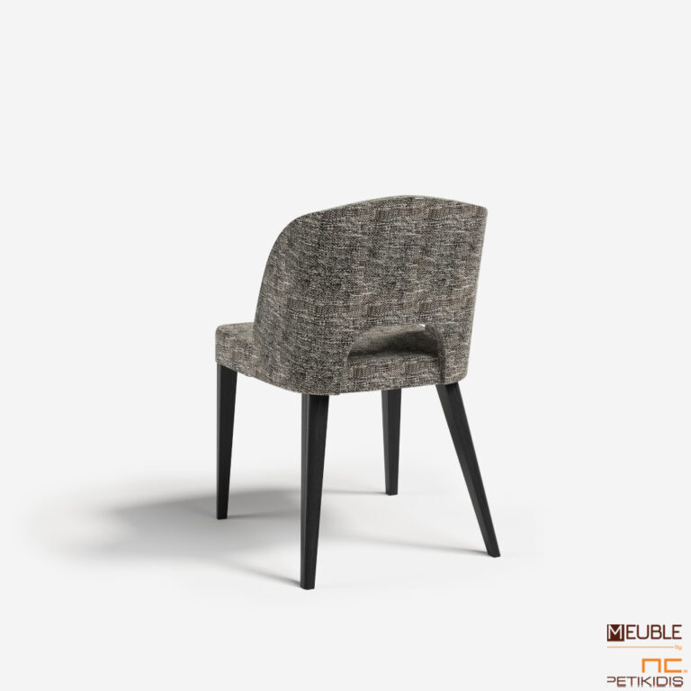 Η καρέκλα Marien up είναι κατασκευασμένη από μασίφ ξύλο σε πολλές αποχρώσεις. Το ύφασμά της είναι σε γκρι χρώμα αδιάβροχο και αλέκιαστο και διατίθεται σε μεγάλη ποικιλία χρωμάτων και υφών. Μοντέρνο και Minimal style. Λεπτομέρεια υφάσματος.