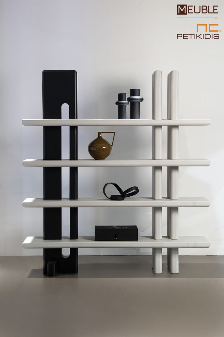 Βιβλιοθήκη Twin με ράφια σε μοντέρνο και minimal σχεδιασμό. Διατίθεται σε μεγάλη ποικιλία χρωμάτων by Eterno Mobili.