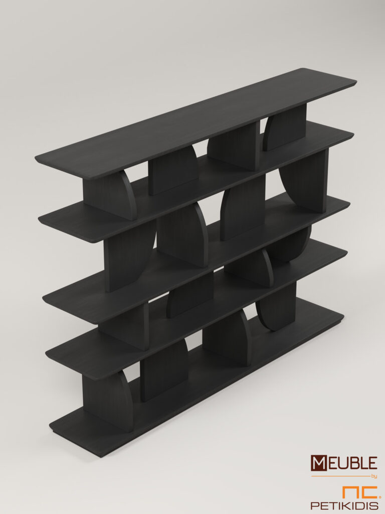 Βιβλιοθήκη Odylia από ξύλο δρυς, μοντέρνος σχεδιασμός. Λειτουργεί ως ραφιέρα διακοσμητική, ως βιβλιοθήκη αλλά και ως διαχωριστικό δύο ενιαίων χώρων. Ποικιλία σε χρώματα.