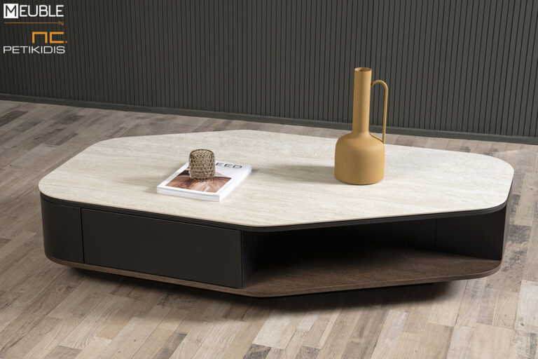 Τραπεζάκι σαλονιού Epic από ξύλο δρυς , κεραμικό και λεπτομέρεια λάκας. Διατίθεται σε μεγάλη ποικιλία χρωμάτων by Eterno Mobili.