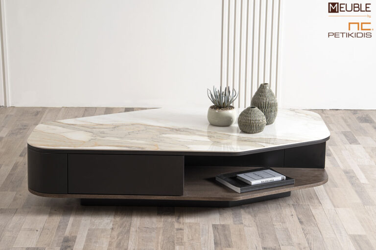 Τραπεζάκι σαλονιού Epic από ξύλο δρυς , κεραμικό και λεπτομέρεια λάκας. Διατίθεται σε μεγάλη ποικιλία χρωμάτων by Eterno Mobili.