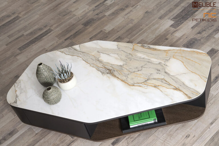 Τραπεζάκι σαλονιού Epic από ξύλο δρυς , κεραμικό και λεπτομέρεια λάκας. Διατίθεται σε μεγάλη ποικιλία χρωμάτων by Eterno Mobili.