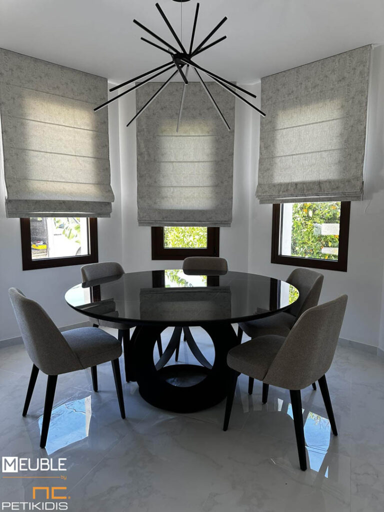 Τραπεζαρία Ροτόντα Chic με Μεταλλική Βάση