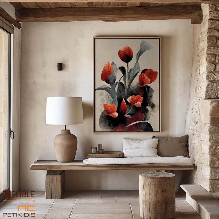 Ο πίνακας “Red Tulips” παρουσιάζει φυτά σε έντονους κόκκινους χρωματισμούς. Η έμφαση και ο συνδυασμός των χρωμάτων δημιουργεί αίσθηση ζωντάνιας στο χώρο.Παράγεται και σε poster. Διαθέσιμες διαστάσεις 50X70, 70X100, 80X120, 100X140, 120X160, 120X180.