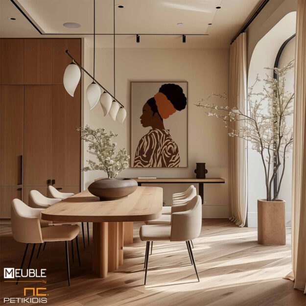 Πίνακες σε Καμβά ή Poster Ο πίνακας “Side” απεικονίζει μια γυναικεία αφρικάνικη φιγούρα με ψηλό χτένισμα και πορτοκαλί μαντήλι στα μαλλιά, σχεδιασμένη σε αφηρημένο στιλ με απαλούς τόνους. Το ρούχο της είναι με μοτίβο ζέβρας, δημιουργώντας αντίθεση με το υπόλοιπο μίνιμαλ φόντο.Παράγεται και σε poster. Διαθέσιμες διαστάσεις 50X70, 70X100, 80X120, 100X140, 120X160, 120X180.